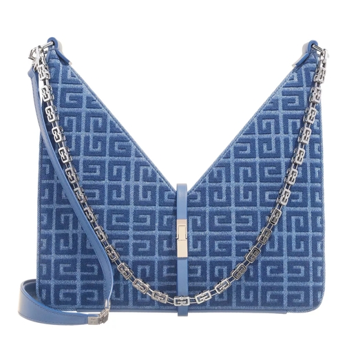 Givenchy Small Cut Out bag in 4G denim with chain Medium Blue Hoboväska