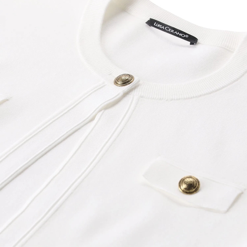 Luisa Cerano Vest Feinstrick-Blouson off-white(Image 3)