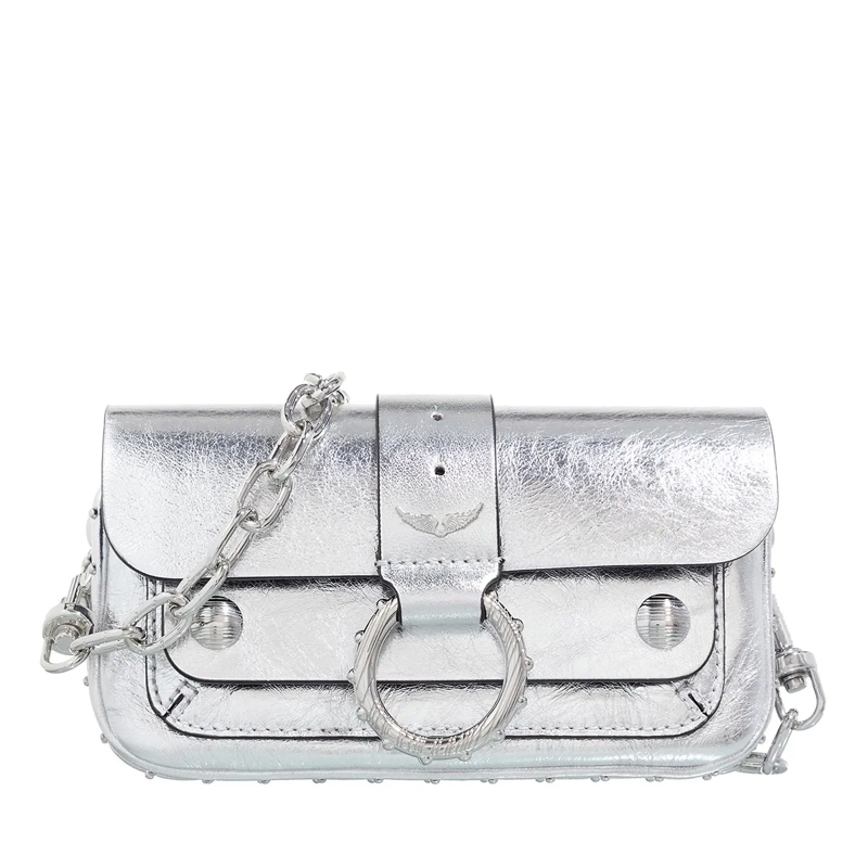 Zadig & Voltaire Wallet On A Chain Kate Wallet Vintage Metal Silver Unique