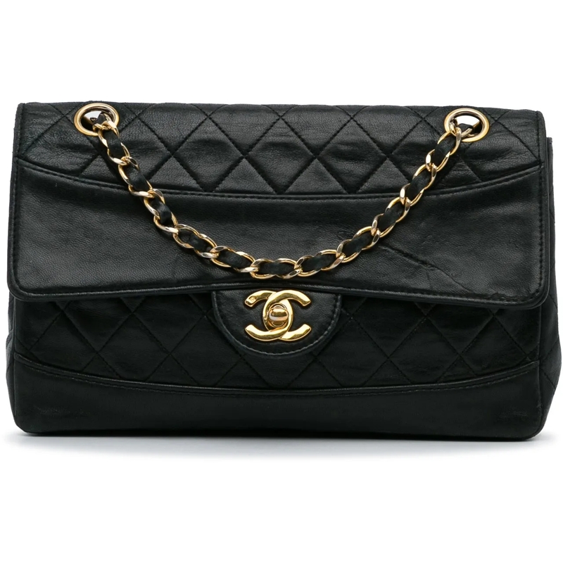 Chanel Schultertasche Quilted Lambskin Shoulder Bag schwarz