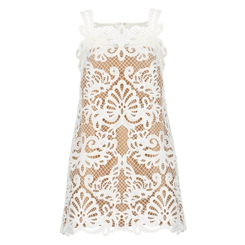 Self Portrait Lace Dress White Mini Jurken