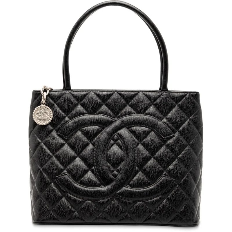 Chanel Shopper Caviar Medallion Tote schwarz