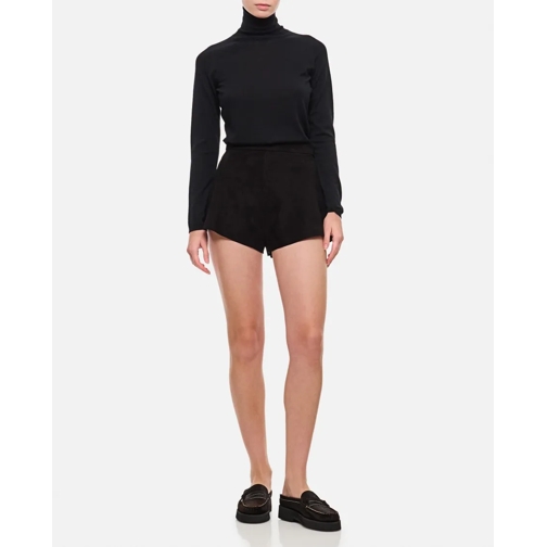 Max Mara Short décontracté Cedro Suede Shorts Black (Image 2)