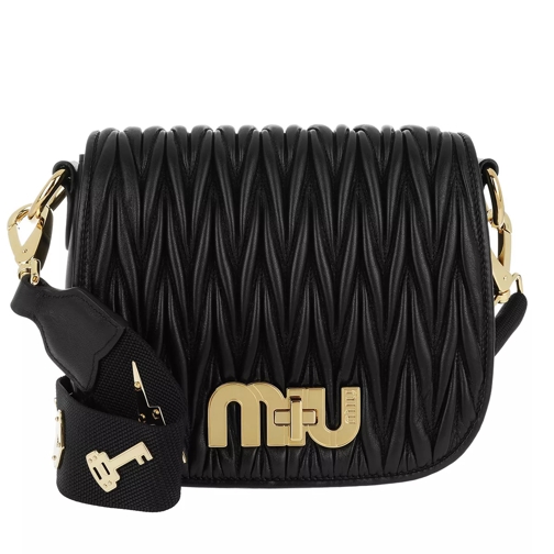 Miu Miu Miu Logo Matelassé Crossbody Bag Nero Crossbody Bag