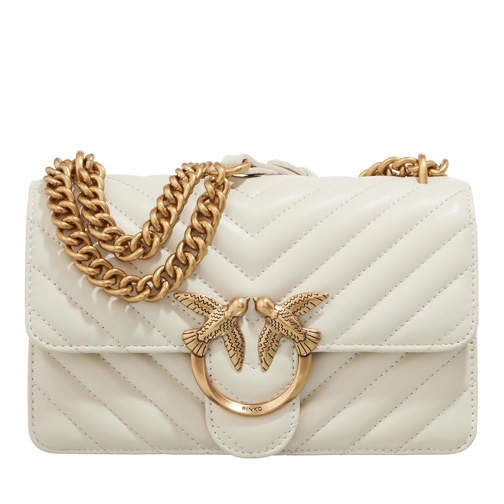 Pinko Tote Love One Mini Dc Bianco Antique Gold