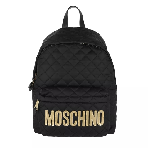 Moschino Quilted Logo Backpack Black Rucksack