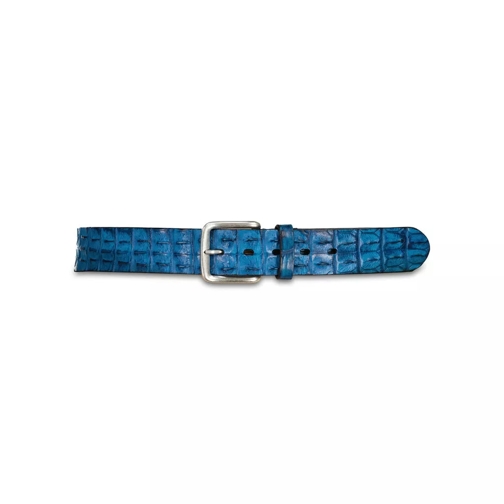 Fausto Colato Gürtel aus Krokodil-Leder 48104094597466 Blau Ceinture en cuir