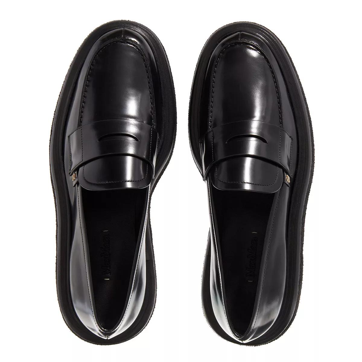 Max Mara Loafers & ballerina schoenen Crepeloafer in zwart