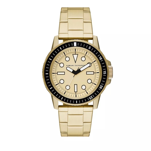 Armani Exchange Three-Hand Stainless Steel Watch Gold-Tone Quartz Horloge