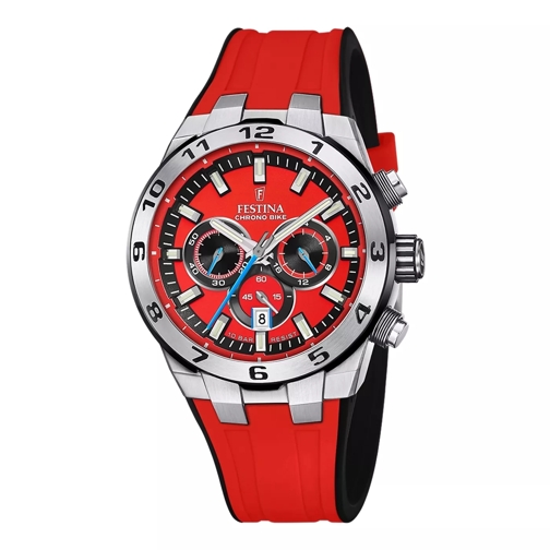 Festina Chronograph Festina Chrono Bike herren Uhr Rot F20671/5 Silber farbend