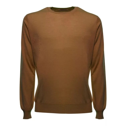 Gaudenzi Long-Sleeved Camel-Colored Cashmere Sweater Brown 