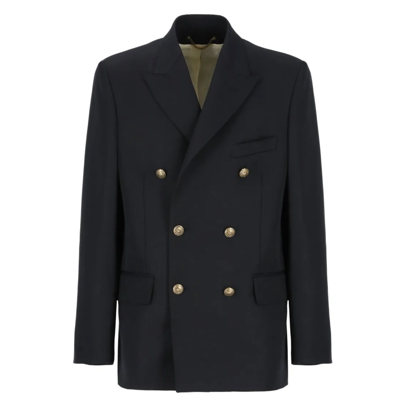 Golden Goose Blazer Blue Dave Double Breasted Jacket Black
