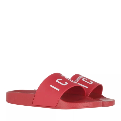 Dsquared2 Icon Slide Sandals Red/White Claquette