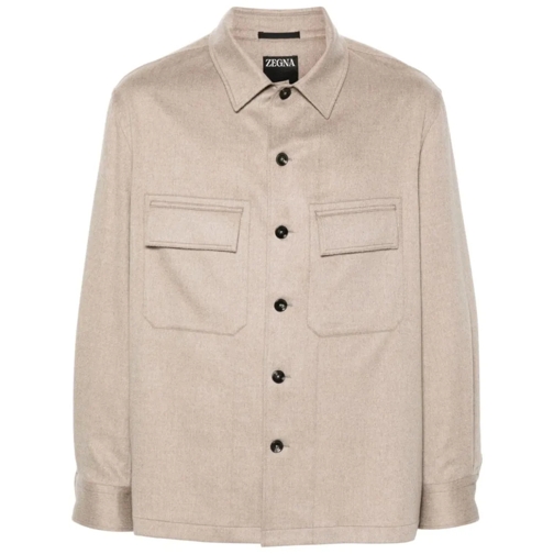 Zegna Cashmere Shirt Neutrals Chemises