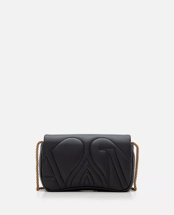 alexander mcqueen Shoppers Mini Seal Leather Shoulder Bag in zwart