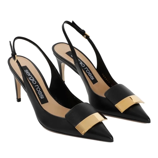 sergio rossi Pump Sr1 75 Black Nappa Leather Slingback Black