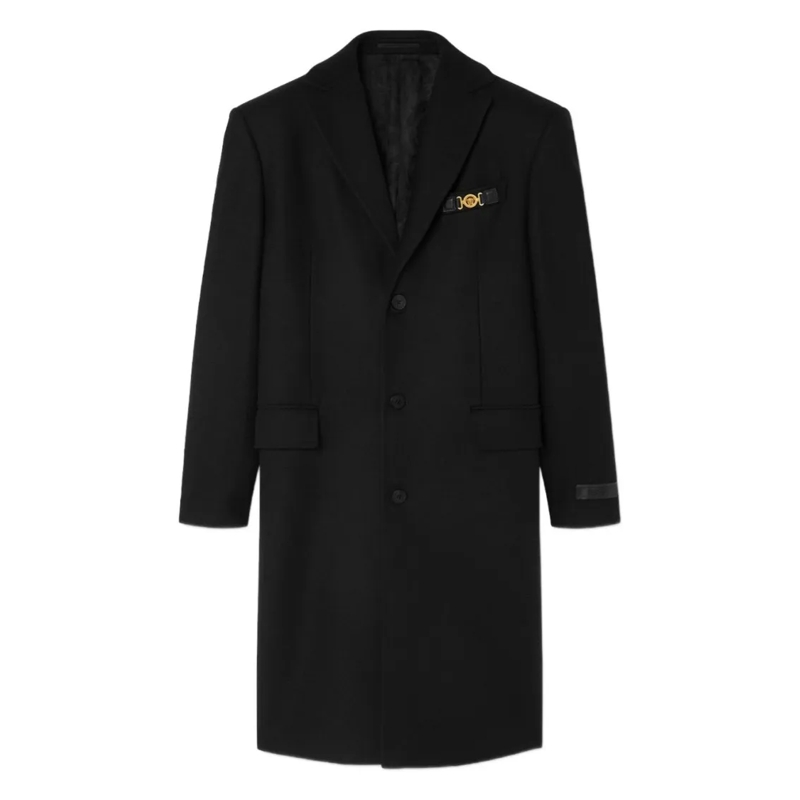 Versace Bontjassen Tailored Black Coat Black