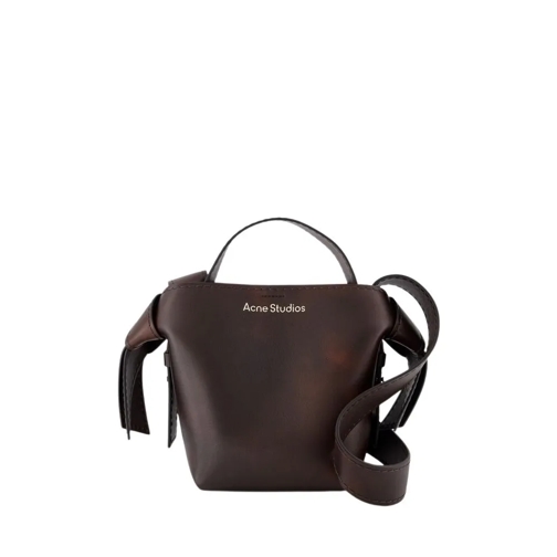 Acne Studios Schultertasche Musubi Mini Aged R Crossbody - Leather - Brown Brown