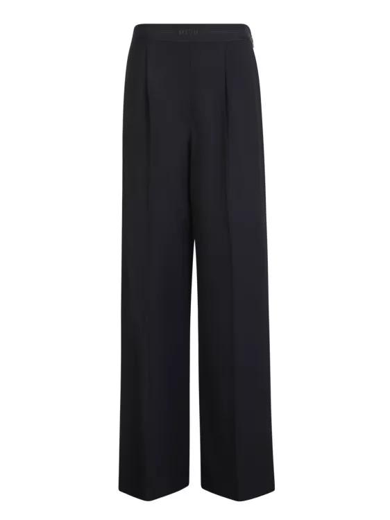 Thumbnail - MSGM - Black Wide-Leg Trousers - Größe 42 - black