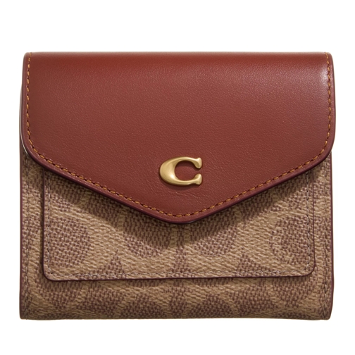 Coach Colorblock Coated Canvas Signature Wyn Small Walle b4/tan rust Tri-Fold Portemonnaie