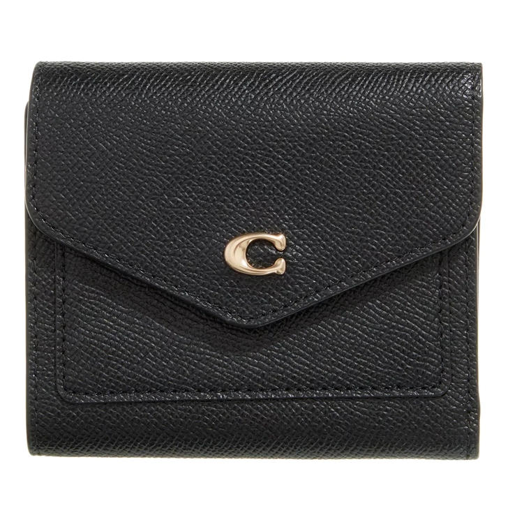 Coach Crossgrain Leather Wyn Small Wallet li black Tri Fold Portemonnaie