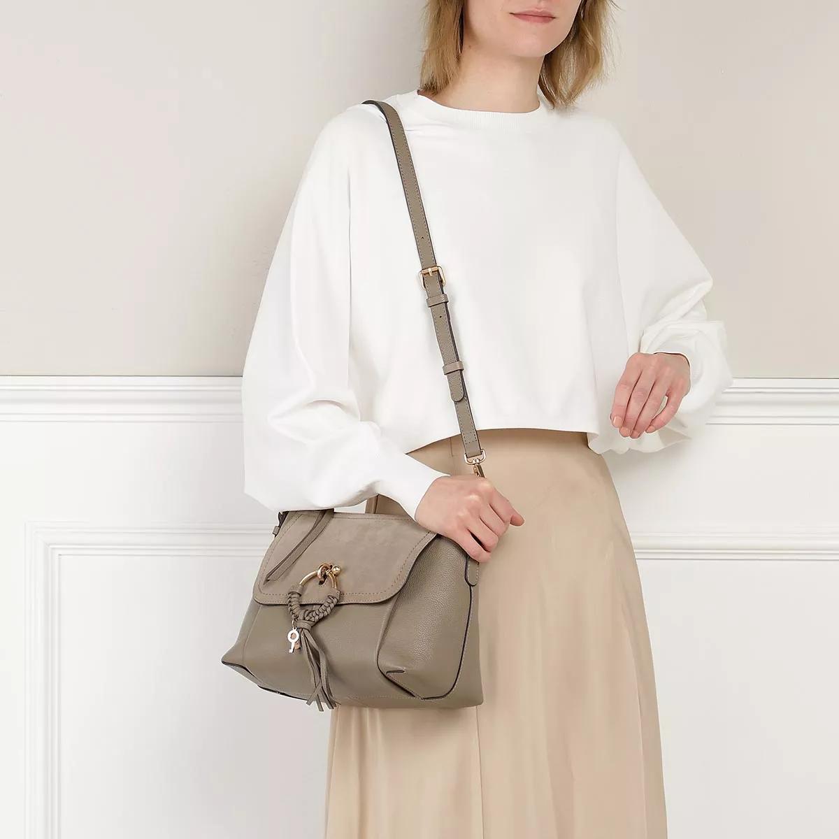 See By Chloe Joan Grained Shoulder Bag Leather Motty Grey Crossbody Bag