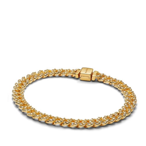 Pandora Bracelet Pavé Cuban Gliederarmband 14k Gold-plated