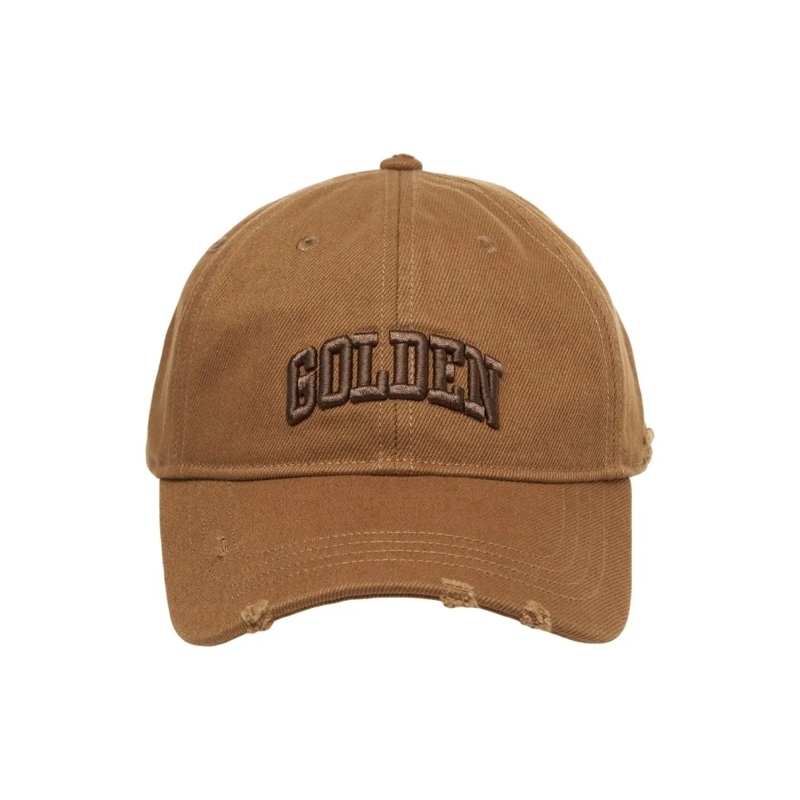 Golden Goose Hut Baseball Cap With Logo Embroidery Brown