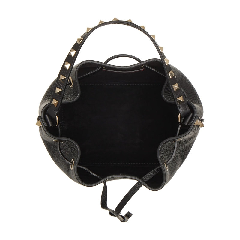Valentino Garavani Bucket Bag Drawstring Bag Rockstud Nero(Image 6)