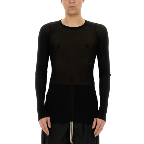 Rick Owens Langärmelige Oberteile Slim Fit T-Shirt Black