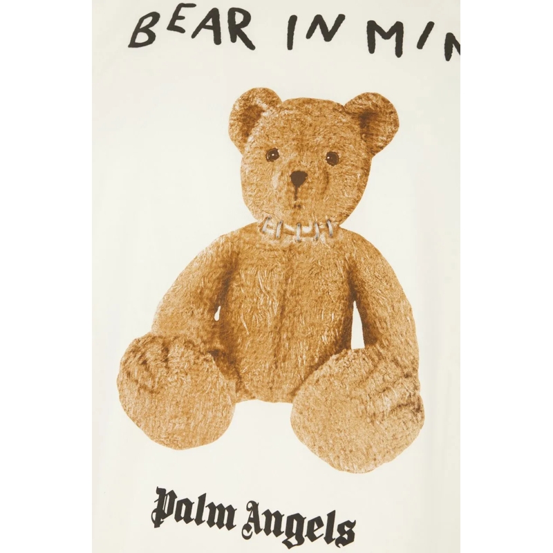 Palm Angels T-shirt Palm Angels Ivory cotton t-shirt none(Image 3)