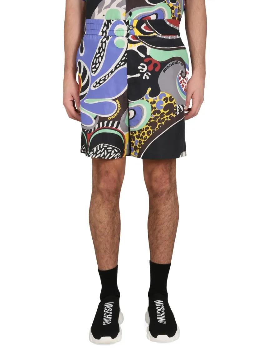 Thumbnail - Moschino - Psychedelic Print Bermuda Shorts - Größe 50 - multi