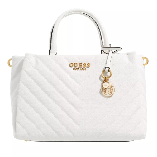 Guess Jania Society Satchel White Tote