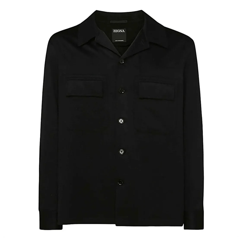 Zegna  Black Wool Casual Jacket Black