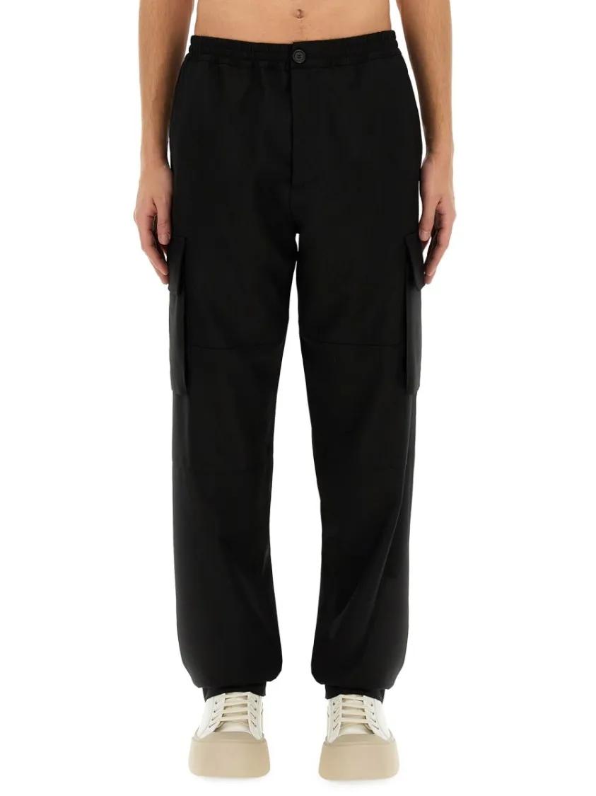 Thumbnail - Marni - Relaxed Fit Black Wool Pants With Cargo Pockets - Größe 48 - schwarz
