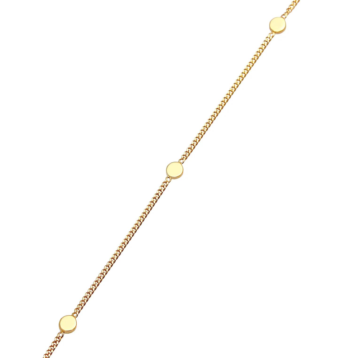 Thumbnail - Elli Halsketten - Halskette Plättchen Kreis Rund Coin Boho 375 Gelbg - Gr. unisize - in Gold - für Damen