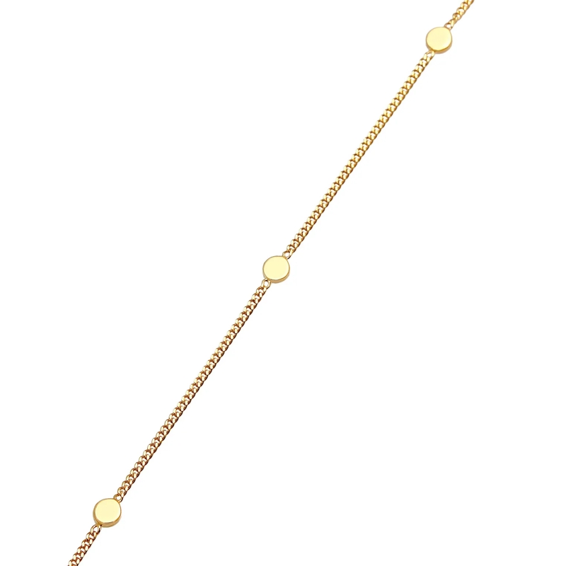 Elli Kurze Halskette Halskette Plättchen Kreis Rund Coin Boho 375 Gelbg gold(Image 5)