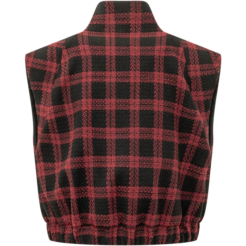 Pinko Daunenjacke Handel Gilet Check con Zip schwarz(Image 2)