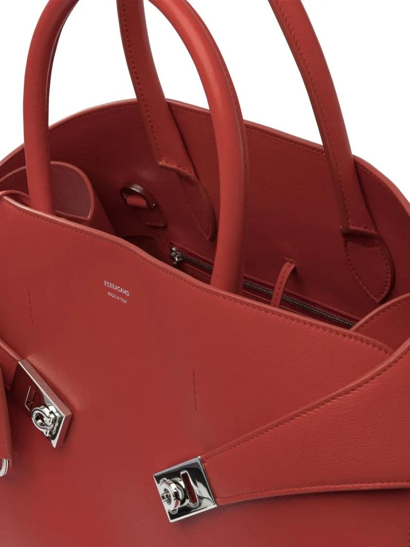 Thumbnail - Salvatore Ferragamo Hobo Bags - Structured Red Leather Shoulder Bag - Gr. unisize - in Rot - für Damen