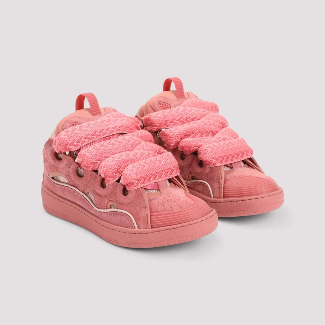 Thumbnail - Lanvin Low-Top Sneaker - Leather Sneakers With Lacing System - Gr. 37 (EU) - in Rosa - für Damen