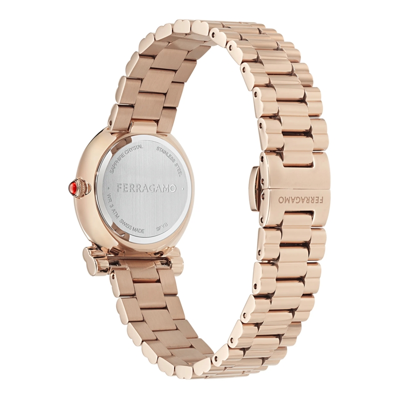 Salvatore Ferragamo Quarzuhr Quarz Analog Uhr Vb-Gancini Twisted 28Mm-F rosa(Image 2)