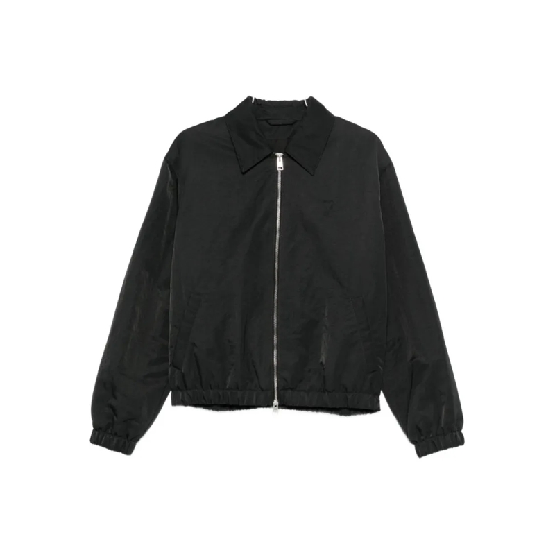 AMI Paris Bomberjacke Point Collar Black Jacket Black