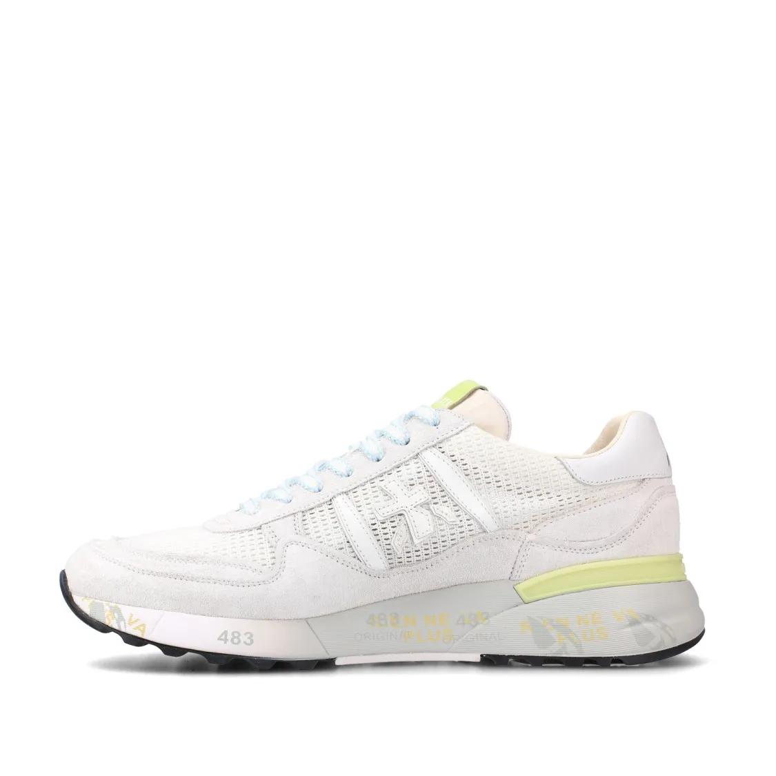 Thumbnail - Premiata Low-Top Sneaker - Landeck Sneakers In White Suede And Fabric - Gr. 44 (EU) - in Weiß - für Damen