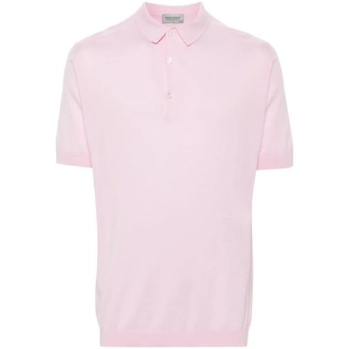 John Smedley Pink Cotton Polo Shirt Pink Polohemd