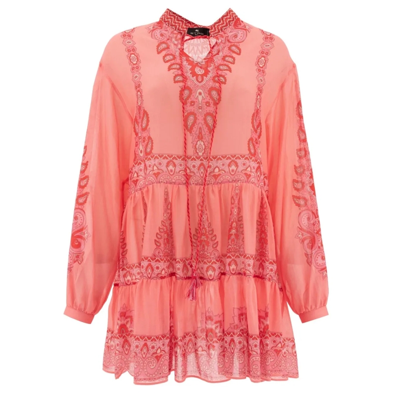 Etro Blouse Paisley Blouse With Flared Silhouette Pink