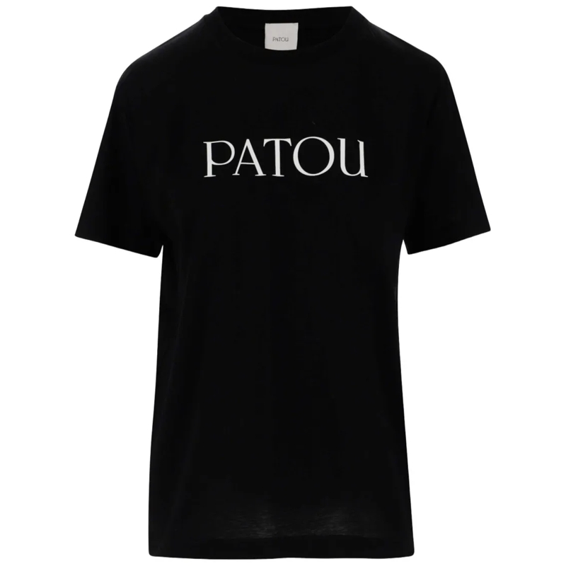 Patou T-Shirt Cotton T-Shirt With Bold Logo Print Black