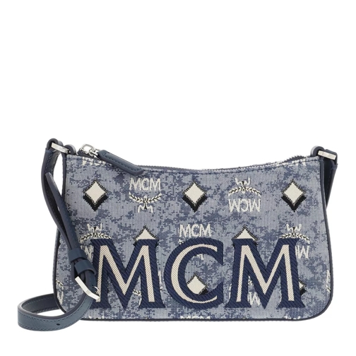 MCM Visetos Jacquard Shoulder Mini Bag Blue Cross body-väskor