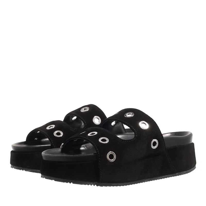 INUIKII Slides Suede Studs Black(Image 3)
