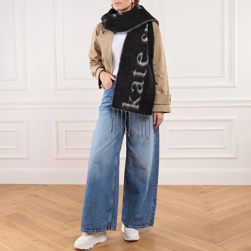 Kate Spade New York Wollschal Kate Spade New York Logo Scarf Black / Cream(Image 2)