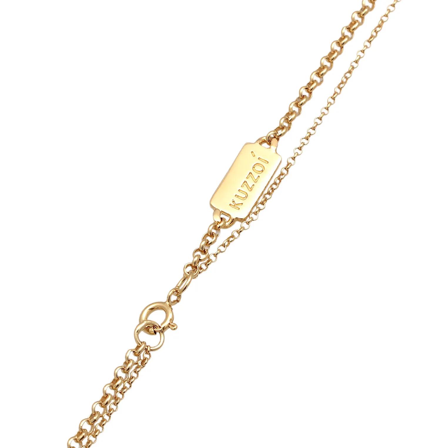 Thumbnail - Kuzzoi Halsketten - Halskette Herren Layer Erbskette Kompass 925 Silbe - Gr. unisize - in Gold - für Damen